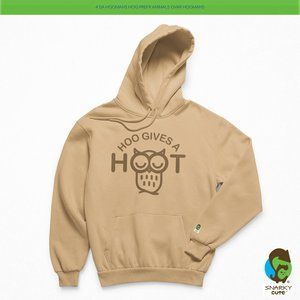 Who Gives a Hoot Owl Fleece Pullover Hoodie OLD GOLD TAN